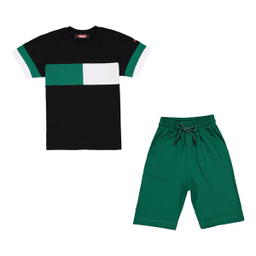 ست لباس راحتی پسرانه مادر مدل رابرت رنگ مشکی سبز