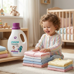 مایع لباسشویی کودک مانا مدل baby & kids رایحه ملایم حجم 1 لیتر