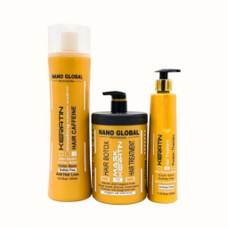 پک شامپو و ماسک مو نانوگلوبال مدل Keratin مجموعه 3 عددی