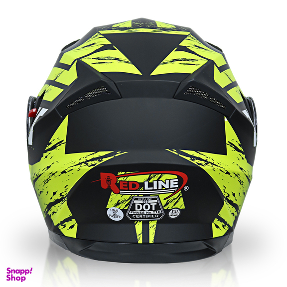 کلاه کاسکت فک متحرک ردلاین مدل 935 طرح مشکی زرد به همراه کاور