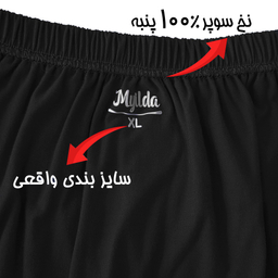 شورت مردانه ماییلدا مدل پادار پنبه ای کد 4702-2 رنگ مشکی بسته 2 عددی