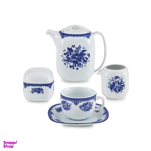 سرویس غذاخوری 98 پارچه چینی زرین ایران قالب کواترو مدل فلورانس درجه یک