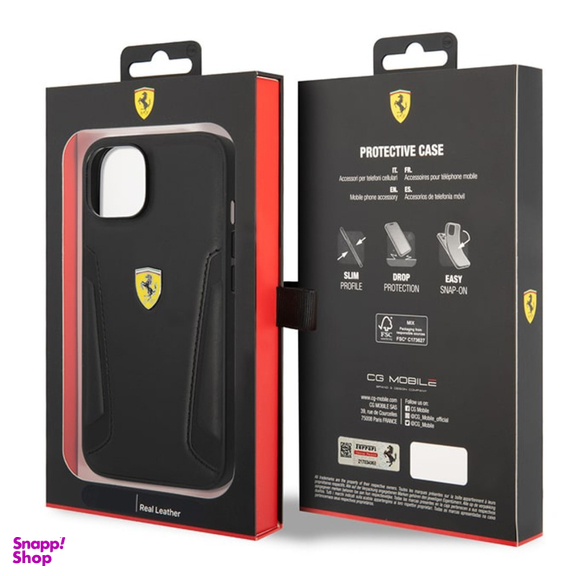 قاب موبایل چرمی سی جی کد 183399 طرح فراری iPhone 14 Plus