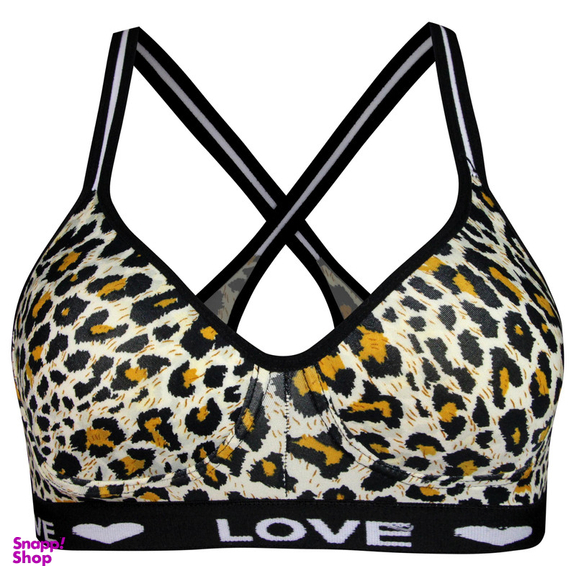 نیم تنه زنانه ماییلدا مدل کاپ اسفنجی بدون فنر پلنگی کد 5051