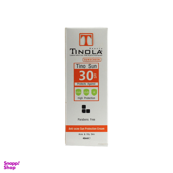 کرم ضد آفتاب بدون رنگ تینولا بیوتی SPF 30 مدل Tino Sun مناسب پوست های چرب و مختلط حجم 40 میلی لیتر