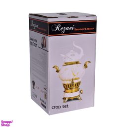 سماور گازی و قوری رضایی کد 700101 گنجایش 6 لیتر