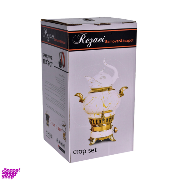 سماور گازی و قوری رضایی کد 700101 گنجایش 6 لیتر