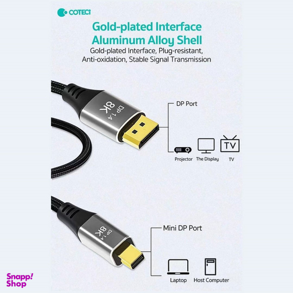 کابل تبدیل mini Display Port به Display Port کوتتسی کد 87401 طول 2 متر