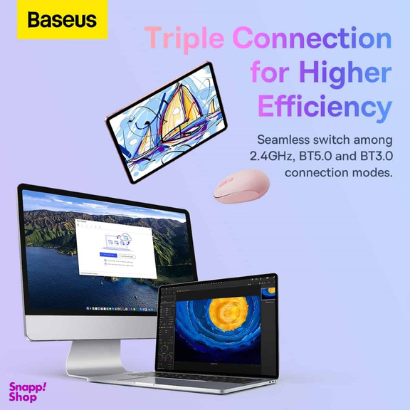 ماوس بلوتوثی سایلنت بیسوس مدل FO1B Tri-Mode