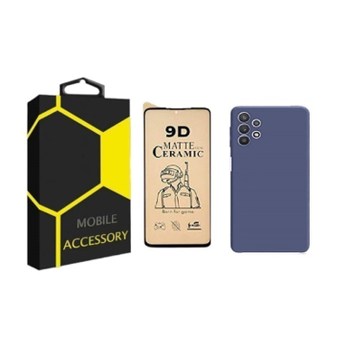 کاور گوشی موبایل مدل سیلیکونی مناسب سامسونگ Galaxy A73 5G به همراه محافظ صفحه نمایش