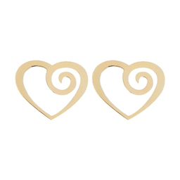 گوشواره میخی طلا 18 عیار زنانه وی وی گلد گالری مدل قلب 6489