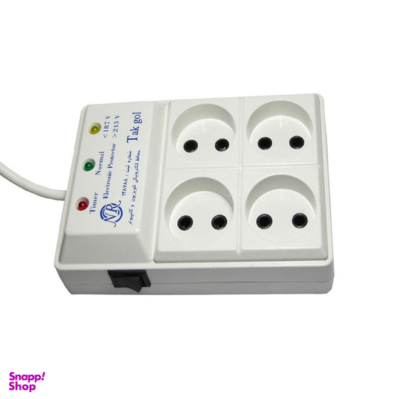 محافظ ولتاژ و چند راهی برق تک گل مدل Electronic 4 Sochets چهار خانه