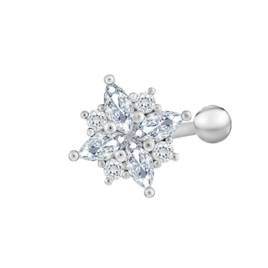 پیرسینگ گوش زنانه اقلیمه مدل HS282 رنگ نقره ای