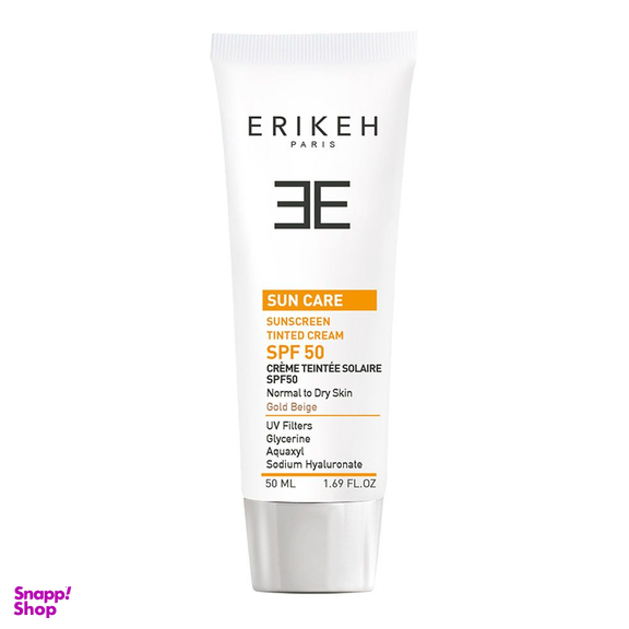 کرم ضد آفتاب اریکه SPF50 مناسب پوست خشک و نرمال رنگ بژ طبیعی حجم 50 میلی‌ لیتر