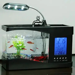 آکواریوم و ساعت دیجیتال رومیزی مدل USB
