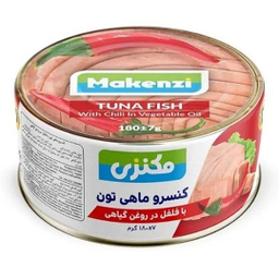 کنسرو ماهی تون با فلفل در روغن مکنزی وزن 180 گرم بسته ۴ عددی