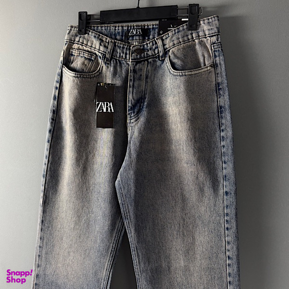 شلوار بگ مردانه طرح ZARA کد 3112 رنگ آبی خاکی