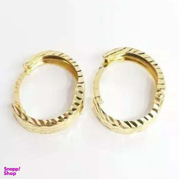 گوشواره طلا 18 عیار زنانه اپال گلد مدل حلقه ای تراش امگا کد SH0310