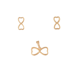 نیم ست طلا 18 عیار زنانه طلاجات مدل قلب پاپیونی کد 1005