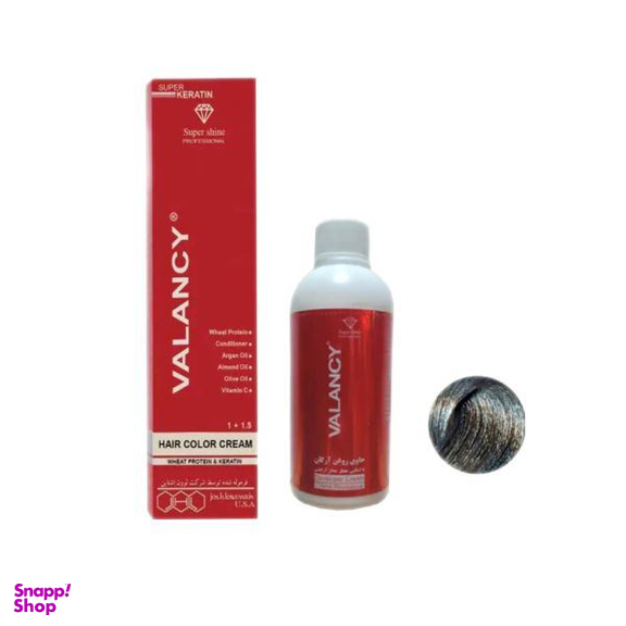 کیت رنگ مو والانسی کد C7 رنگ بلوند دودی روشن حجم ۱۰۰ میلی لیتر به همراه اکسیدان