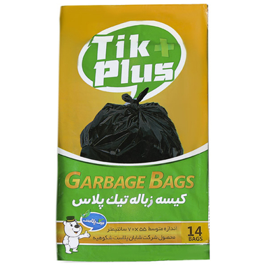 کیسه زباله تیک پلاس سایز متوسط بسته 14 عددی