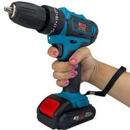 دریل و پیچ گوشتی شارژی چکشی باس کد BS-48VF مجموعه 27 عددی