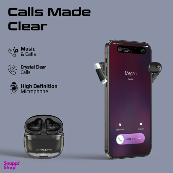 هدفون بی سیم پرومیت مدل TRANSPODS