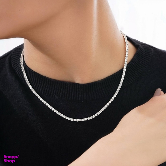 گردنبند نقره زنانه مدل تنیسی کد 550