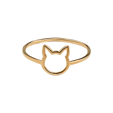انگشتر طلا 18 عیار زنانه طلاجات مدل مینیمال گربه کد 1002 سایز 50