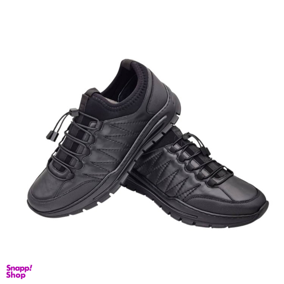 کفش طبی مردانه چرم ریباری مدل R100 رنگ مشکی