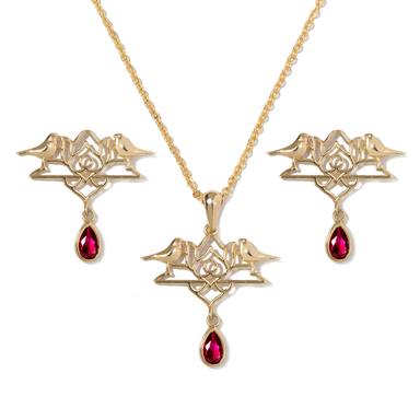 نیم ست طلا 18 عیار زنانه جواهری سون کد 3211