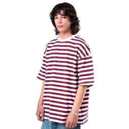 تیشرت زیگ مدل striped رنگ زرشکی