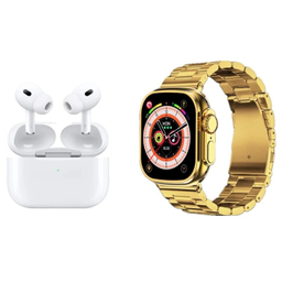 ست ساعت هوشمند و ایرفون بلوتوثی مدل i20 Ultra Max Suit مجموعه 11 عددی