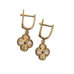 گوشواره طلا 18 عیار زنانه لوتوس مدل ونکلیف کد AB-0815-121