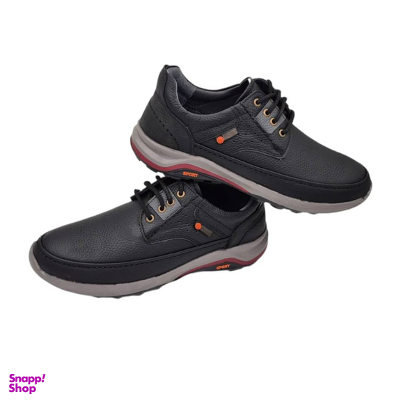 کفش طبی مردانه چرم ریباری مدل C3 رنگ مشکی