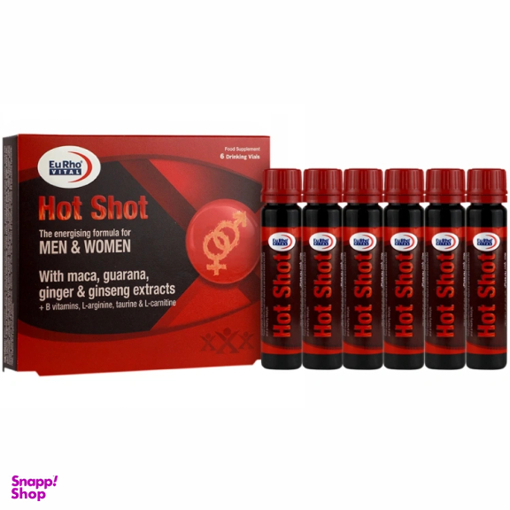 ویال خوراکی هات شات یوروویتال بسته 6 عددی و ژل ایجکسون اسپاد فارمد بسته 4 عددی