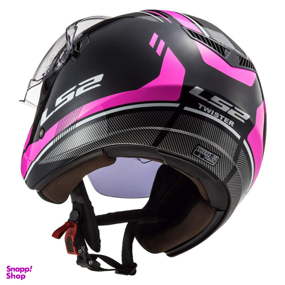 کلاه کاسکت ال اس تو مدل OF573 Twister II Black Pink Shine به همراه کاور