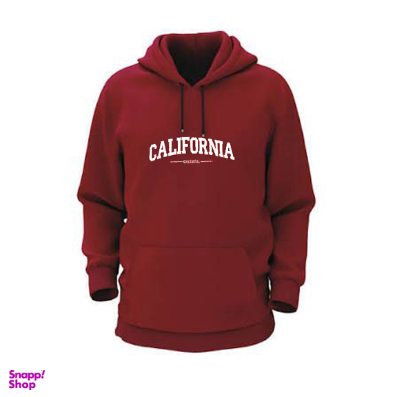 هودی کد H001Z طرح کالیفرنیا رنگ زرشکی