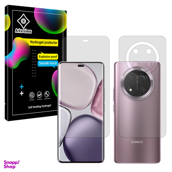 محافظ صفحه نمایش شفاف آرکا گلس مدل Tough مناسب گوشی موبایل آنر X9c به همراه محافظ پشت گوشی