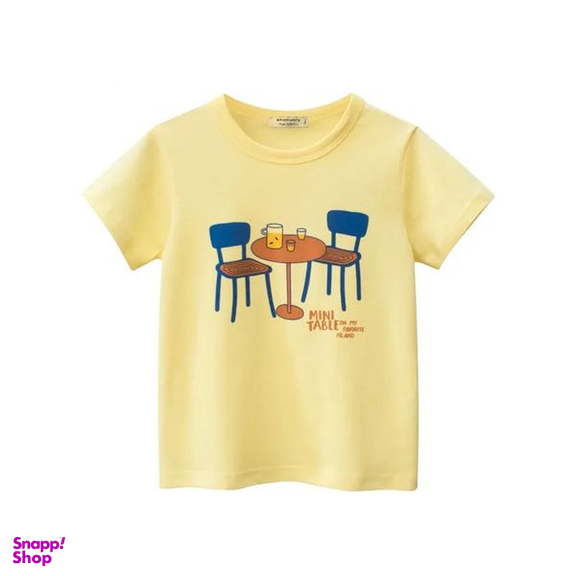 تی شرت آستین کوتاه دخترانه هومنیتی مدل WYKGTSHT9562-YEL