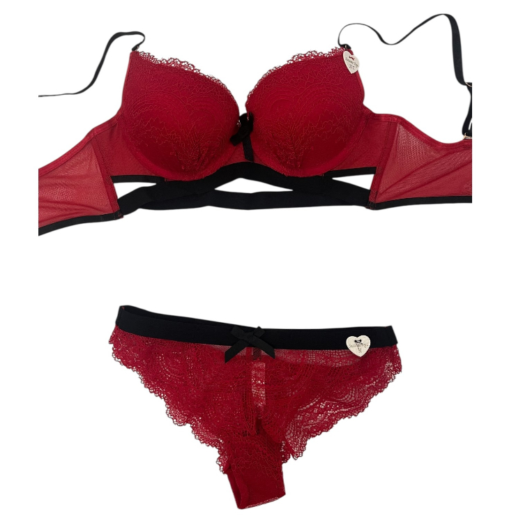 ست شورت و سوتین زنانه سوزان وگا کد NM-SV-02 رنگ قرمز مشکی