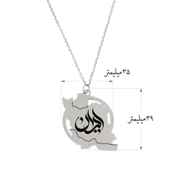 گردنبند زنانه گيلواره زراوشان مدل ایران طرح تایپوگرافی ایران کد T03