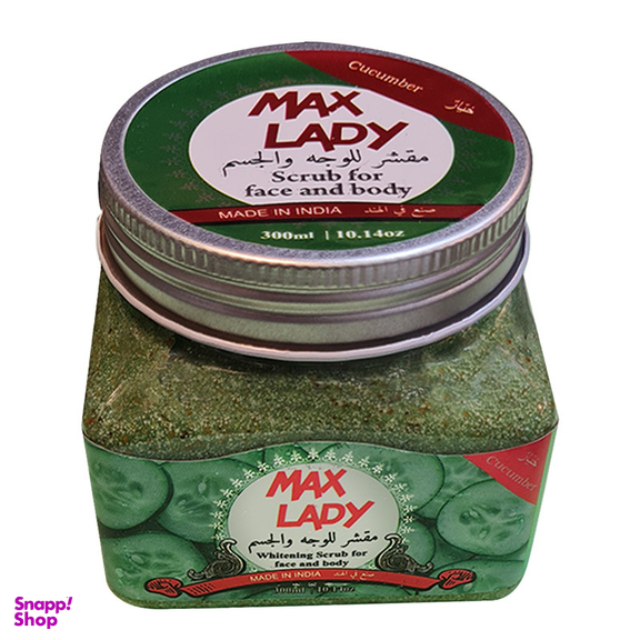 اسکراب لایه بردار پوست مکس لیدی مدل Cucumber حجم 300 میلی لیتر