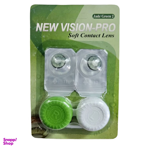 لنز چشم پرو نیو ویژن شماره 21 رنگ سبز دور مشکی به همراه جای لنز