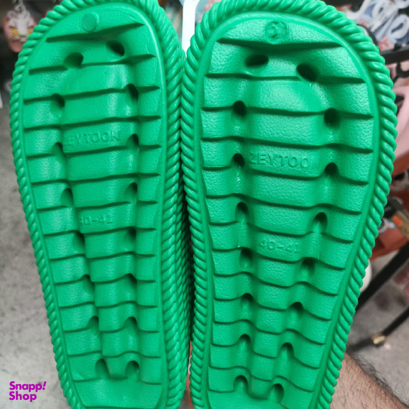 دمپایی دخترانه زیتون مدل ساحلی رنگ سبز