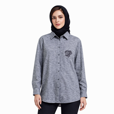 تونیک زنانه برنس مدل گلسا رنگ طوسی