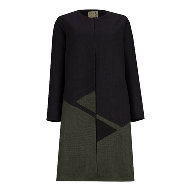 مانتو زنانه السانا مدل آرنوشا کد 216553 رنگ مشکی زیتونی