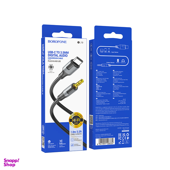 کابل تبدیل Type-C به Jack 3.5mm بروفون مدل BL19 طول 1 متر