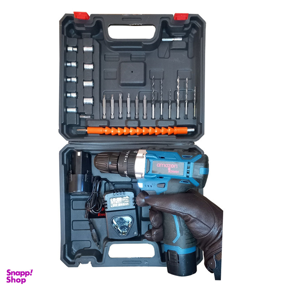 مجموعه 28 عددی دریل پیچ گوشتی شارژی چکشی آمازون مدل DV18V