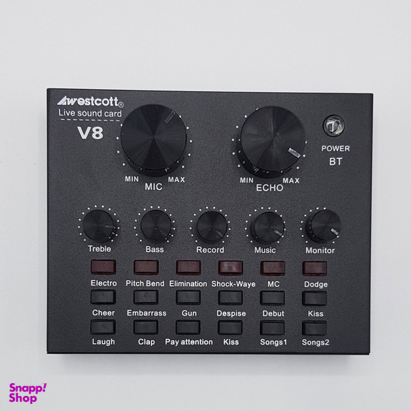 کارت صدا استودیو وسکات مدل v8 به همراه میکروفون کاندنسر و پایه